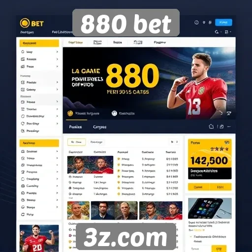 Interface do usuário do site 880 bet avaliada